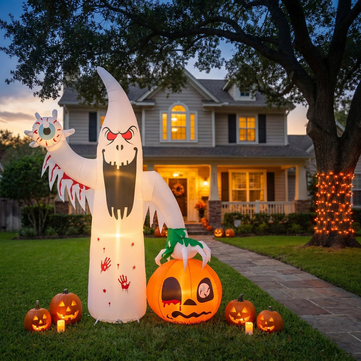 8FT Blow-Up Halloween Inflatable Decoration with Built-in LED Lights