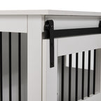 Wooden Dog Crate with Lockable Barn Door