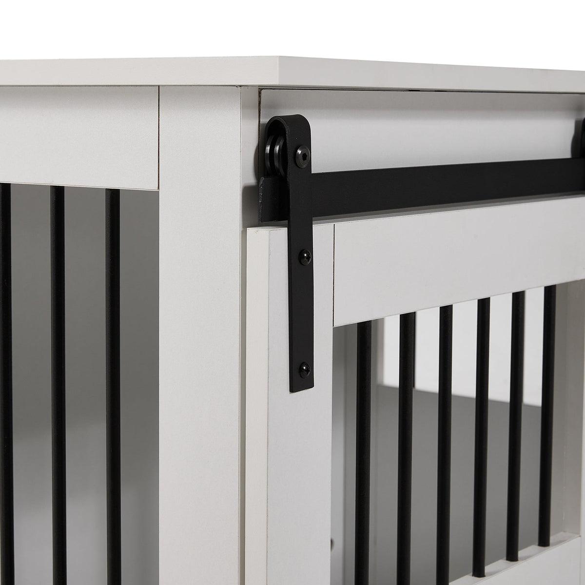 Wooden Dog Crate with Lockable Barn Door
