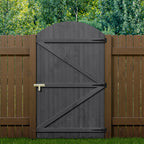 Grey Semi Braced Arch Top Strong Wooden Garden Gate