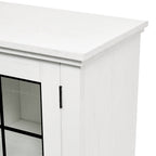 Electric Fireplace TV Stand with Glass Door Storage