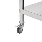 3-Tier Stainless Steel Prep Table with Smooth Castors and Adjustable Feet