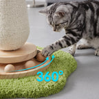 Red Mushroom Cat Scratching Post with Turntable Toy