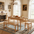Extendable Wooden Dining Table and Chair Set
