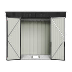 8 x 6 ft Metal Garden Storage Shed with Foundation Base