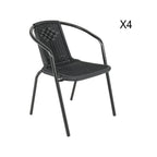 2/4 Pcs Garden Dining Chairs Set with Round Table