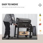 Charcoal BBQ Grill Barrel with Side Table