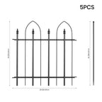 5-Pack Decorative Metal Garden Fence Panels