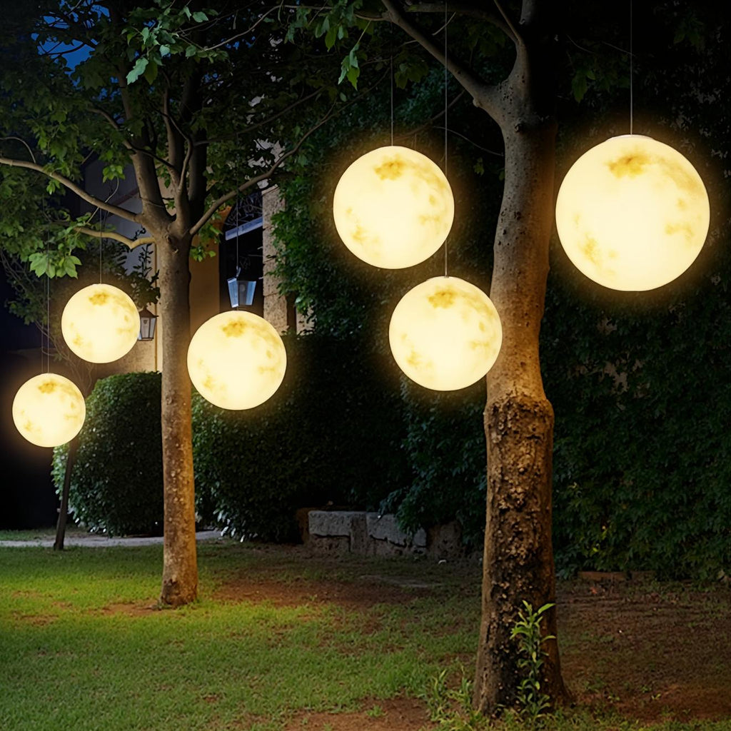 3D printed moon pendant light by DEMOLIGHTS, eco-friendly lunar globe chandelier for bedroom ceiling lighting, realistic moon design