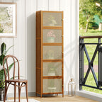 Narrow Bookcase Storage Cabinet with Doors