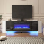 Recessed Electric Fireplace TV Stand with Remote Control