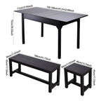 Extendable Wooden Dining Table and Chair Set