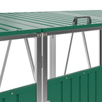 Green Metal Outdoor Garbage Bin Shed For 3 Trash Bin