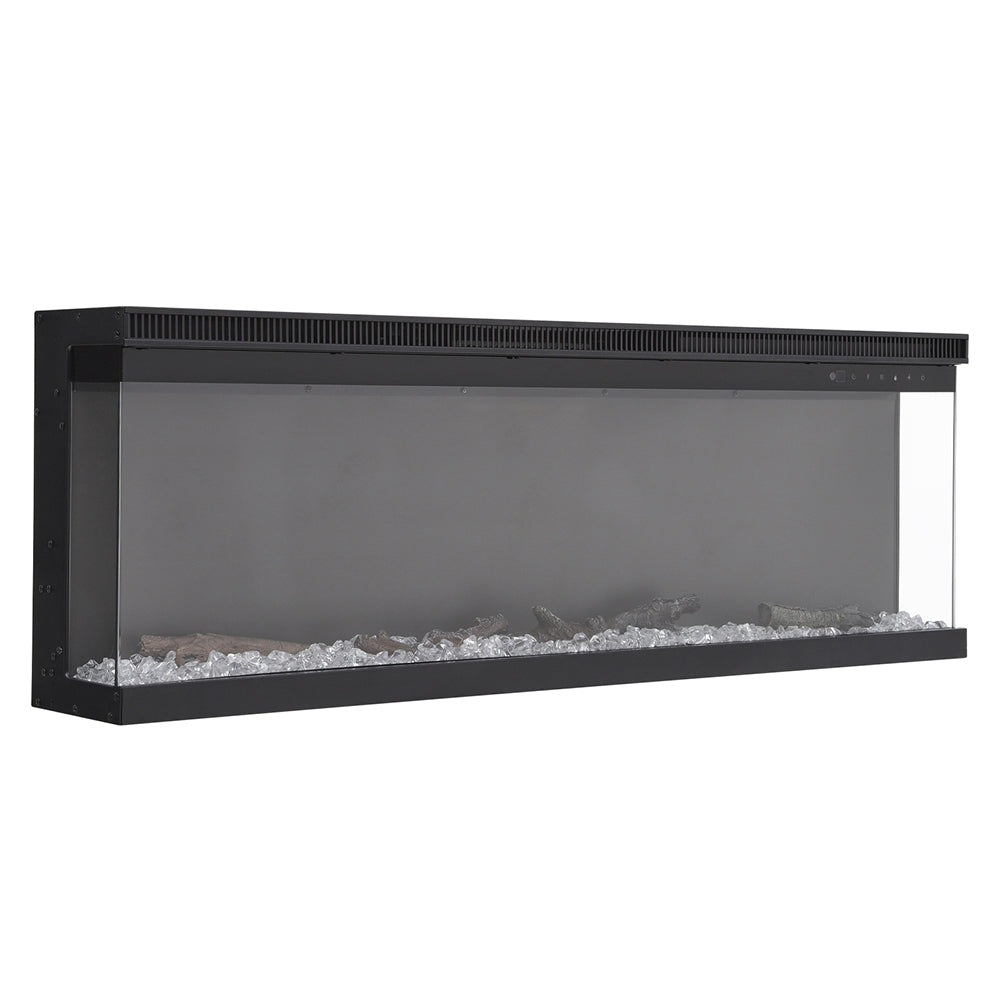 60 Inch 3-Sided Recessed or Freestanding Electric Fire