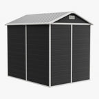 6 x 8 ft Plastic Garden Storage Shed with Apex Roof & Lockable Double Doors
