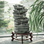 Garden Water Feature Outdoor LED Waterfall Electric Fountain Rockery Decor