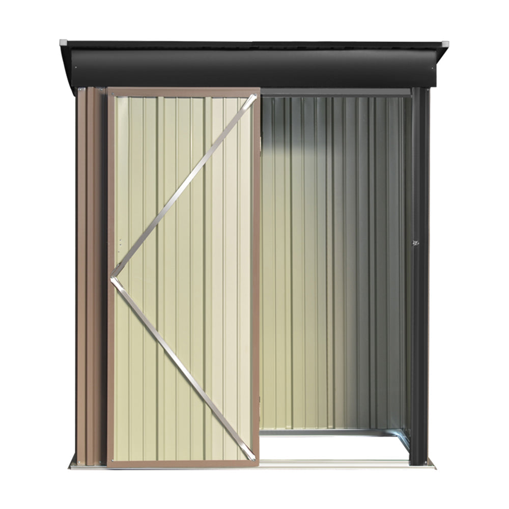 5 x 3 ft Metal Garden Storage Shed with Pent Roof & Lockable Door