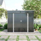 8 x 6 ft Metal Garden Storage Shed with Foundation Base