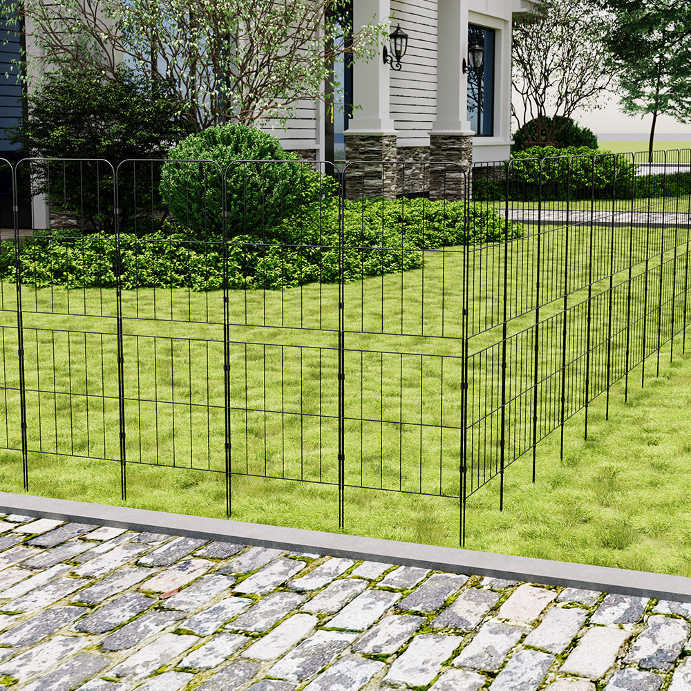 10 Panels 31x96cm Metal Garden Edging Fence Yard Borders Decor
