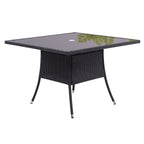 Brown/Black Outdoor Table with Parasol Hole