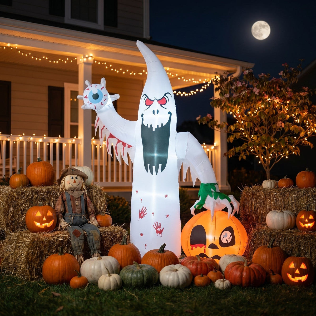 8FT Blow-Up Halloween Inflatable Decoration with Built-in LED Lights