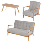 Solid Wooden Frame Upholstered Tufted Armchair