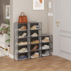 Set of 12 Clear Plastic Stackable Shoe Storage Box