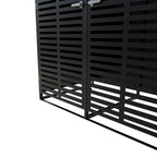 2-Bin Metal Wheelie Bin Storage Shed with Lockable Doors