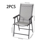 Metallic-Frame and Fabric Foldable Chairs Set of 2