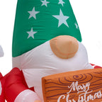Christmas inflatable gnome trio with LED lights from Garden Sanctuary, featuring festive gnomes decorated for the holiday season.