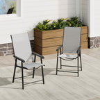 Metallic-Frame and Fabric Foldable Chairs Set of 2