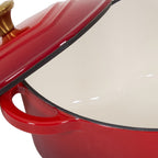 Enamelled Cast Iron Heart-Shaped Dutch Oven Pot with Lid