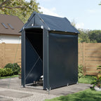 Garden Storage Shelter with Waterproof PE Cover & Metal Frame