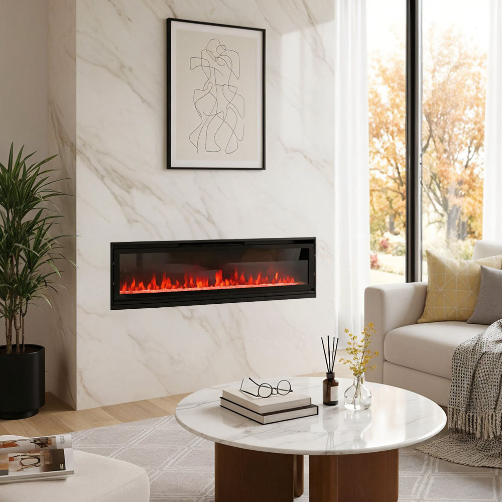 40/50/60-inch Wall Mounted Electric Fireplace with Remote Control
