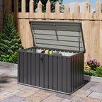 400L Metal Outdoor Storage Box with Lockable Lid