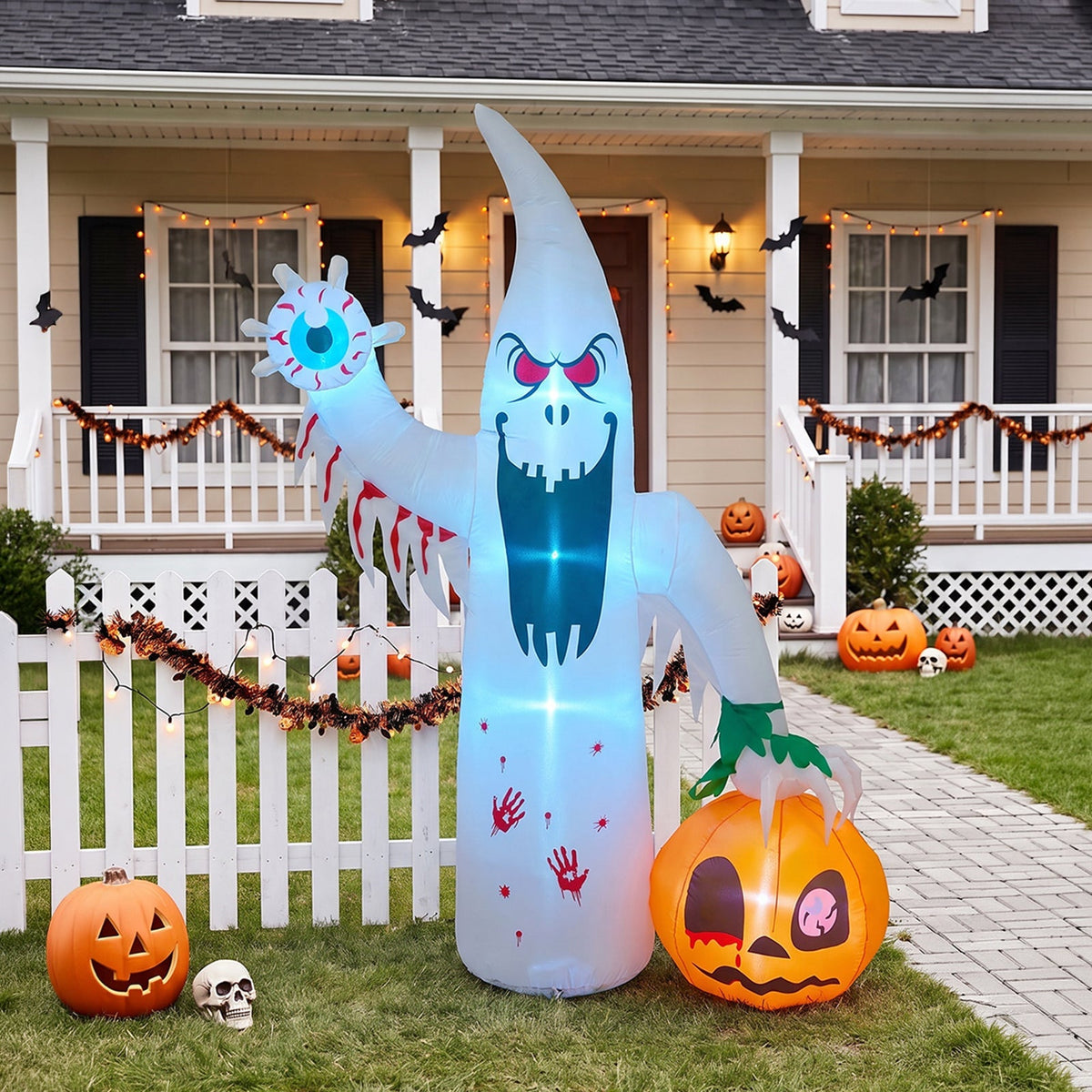 8FT Blow-Up Halloween Inflatable Decoration with Built-in LED Lights