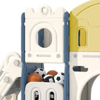 Kids Playset with Slide Basket Hoop Indoor Toddler Playground
