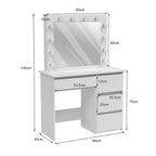 Hollywood Dressing Table with Large Lighted Mirror