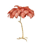 Luxury DEMOLIGHTS ostrich feather brass floor lamp with a tall, elegant design and feathered shade, perfect for sophisticated interiors.
