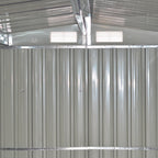 Metal Garden Storage Shed with Apex Roof & Integrated Log Store