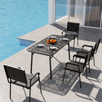 Black Wrought Iron Garden Patio Metal Table