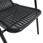 6 Pcs Black Outdoor Dining Chairs