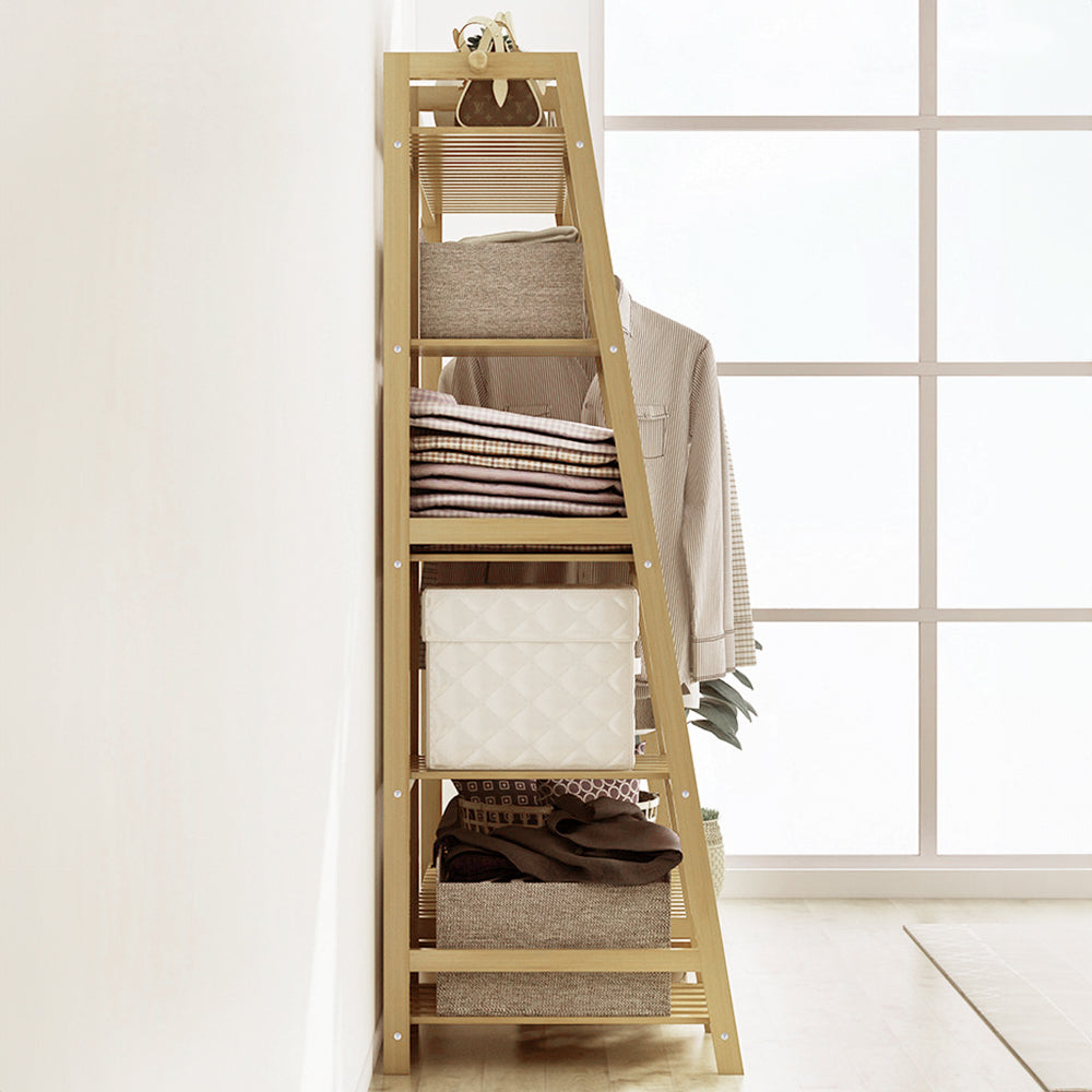 Bamboo Bedroom Garment Clothes Rack Natural
