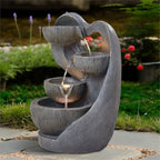 Outdoor Garden Water Fountain with LED Lights