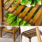 Vintage Tiered Indoor Plant Stand Solid Wood Display Shelf