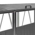 Grey Metal Outdoor Garbage Bin Shed For 3 Trash Bin