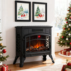 Freestanding Electric Fireplace Heater with Remote Control