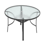 Garden Ripple Round Table With Umbrella Hole Or 4/6 Stacking Chairs GARDEN DINING SETS   Only Black Table 