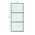 Frosted Glass Black Barn Door with Sliding Hardware Kit
