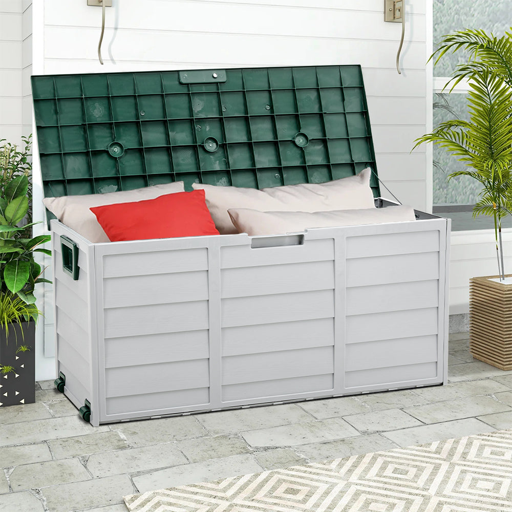 290L Outdoor Storage Deck Box with Wheels